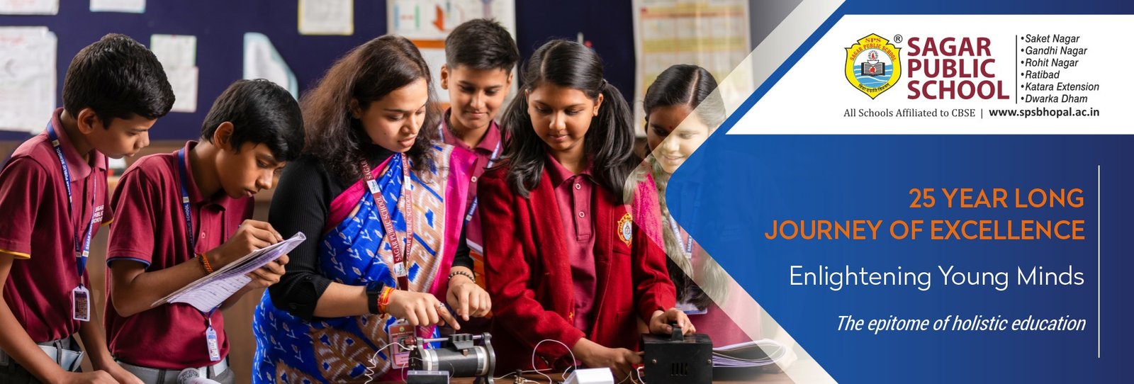 Students learning at Sagar Public School Bhopal